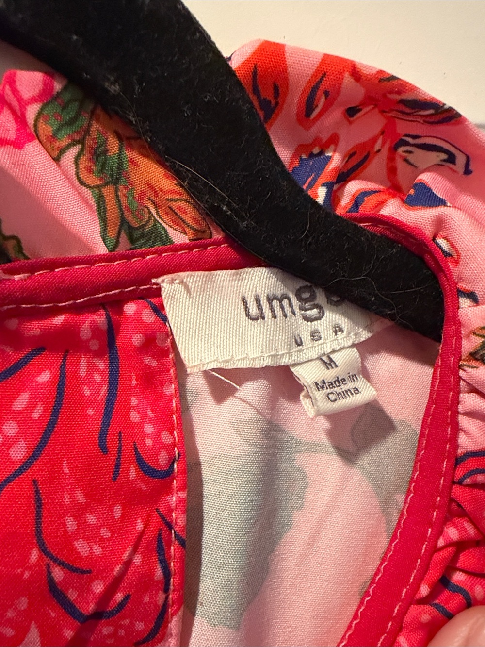 Umgee Pink & Red Floral Ruffle Blouse - Picture 5 of 6